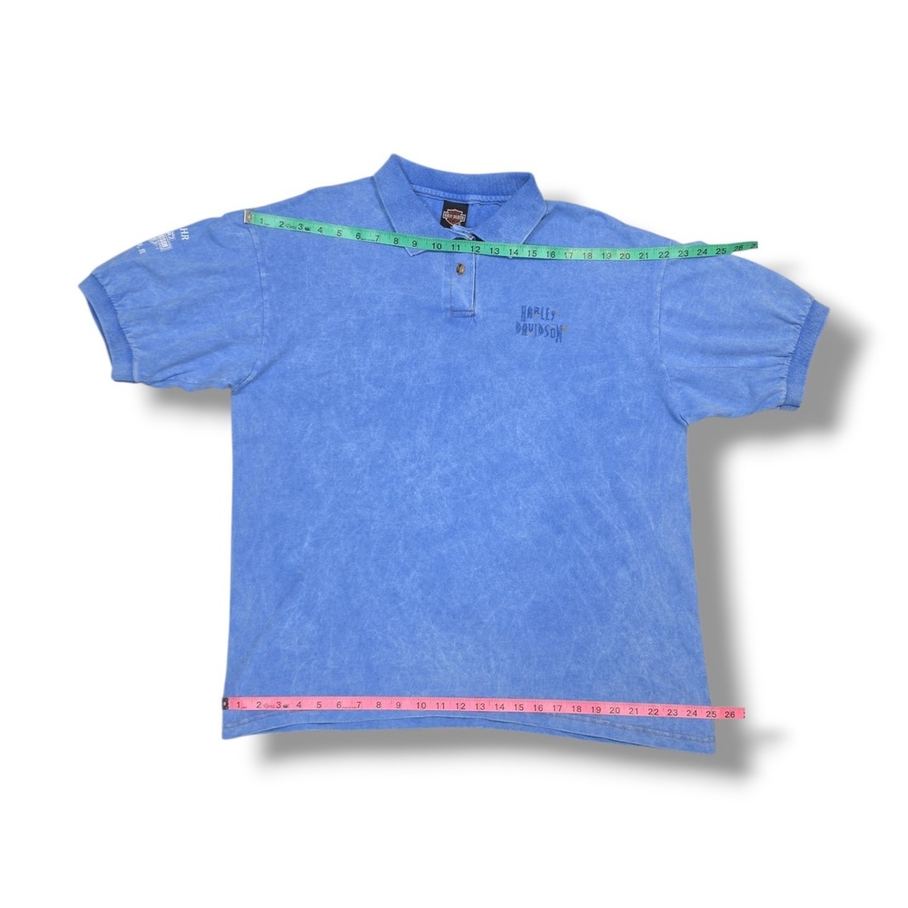 Vintage HARLEY DAVIDSON Embroidered Blue Polo Shirt Men's XL USA Made - Picture 4 of 8